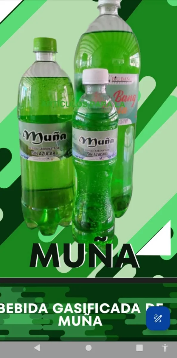 Gaseosa Muña de 400ml, 1 lt y 2 lt